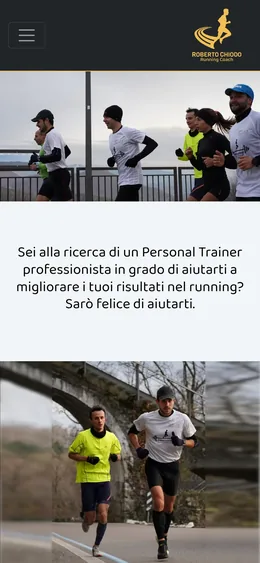 Sito Chiodo Running Coach, versione mobile
