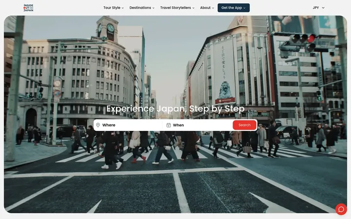 Sito InsideOutJapan, versione desktop