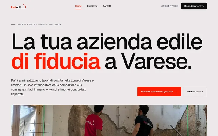 Sito RedEdil, versione desktop