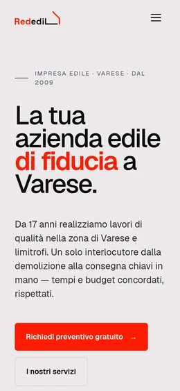 Sito RedEdil, versione mobile