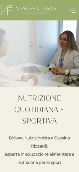 Sito Vanessa Femia, versione mobile